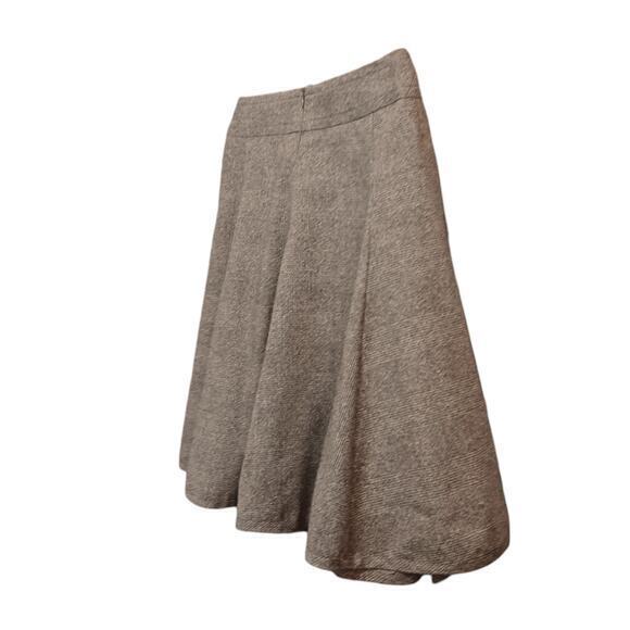 AKRIS PUNTO‎ Circle Skirt Wool Silk Blend Flouncy Brown Tweed Size 6 Skater - Picture 4 of 16